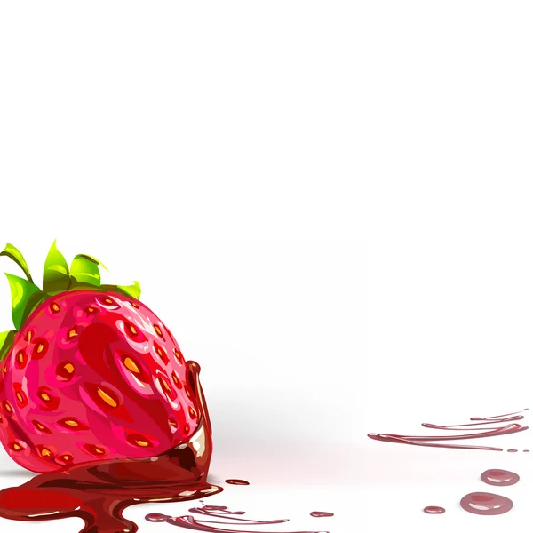 Fresas en chocolate realista detallado vector — Vector de stock