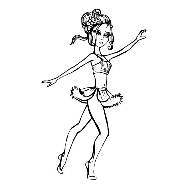 Modèle de fille de gymnaste pour les filles, poupée, coloriage, vecteur, icône — Image vectorielle