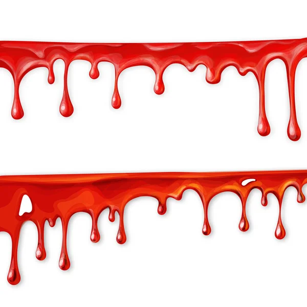Kan akan, çekimde, aşağı, izole vektör damlatmalı kan — Stok Vektör