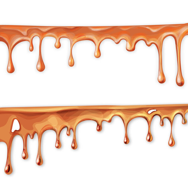 chocolate flowing, in motion, drops of chocolate drip, isolated 