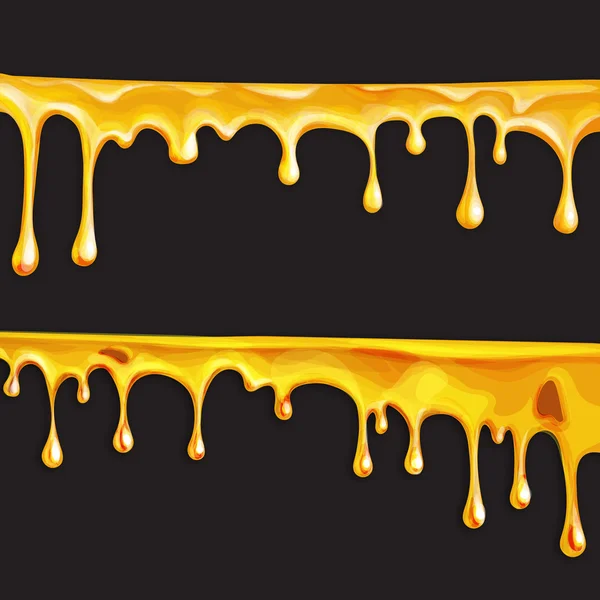 Miel qui coule, en mouvement, miel qui coule, vecteur isolé — Image vectorielle