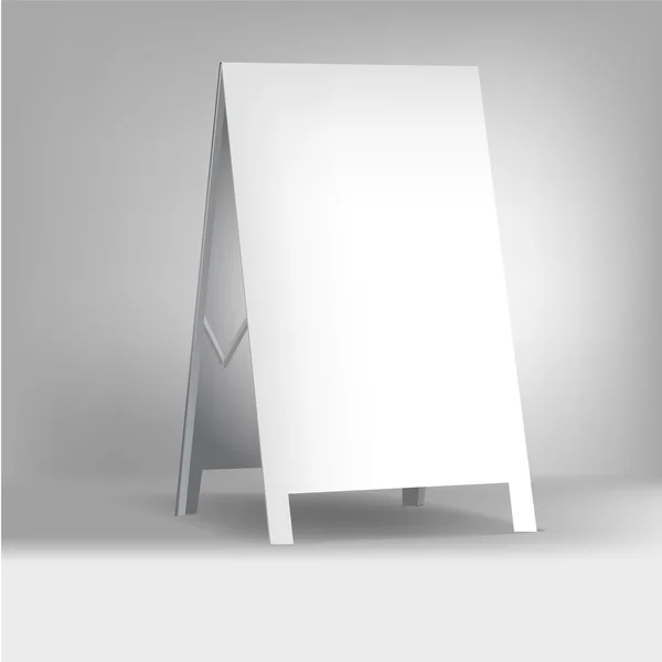 Beyaz reklam stand. Beyaz arka plan üzerinde vektör