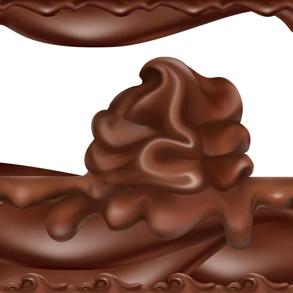 Chocolate líquido, fluindo, fundido, caramelo, vetor —  Vetores de Stock
