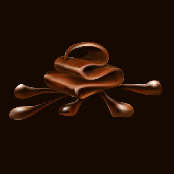 Liquid chocolate, flowing, molten, caramel, vector — Stock Vector