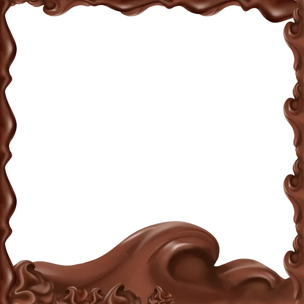 Vloeibare chocolade stromend, gesmolten, karamel, vector — Stockvector