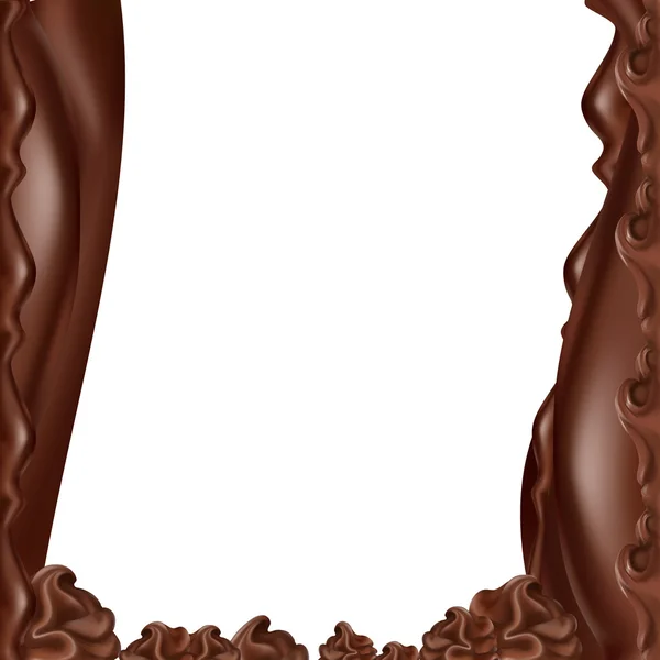 Vloeibare chocolade stromend, gesmolten, karamel, vector — Stockvector