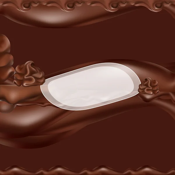 Chocolate líquido, fluyendo, fundido, caramelo, vector — Vector de stock