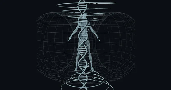 Энергетическое Поле Иллюстрация Сделать Мужчина Женщина Внутри Спирального Рентгена — стоковое фото