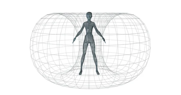 Campo Energía Ilustración Hacer Hombre Mujer Dentro Espiral Rayos —  Fotos de Stock
