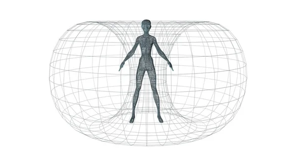 Energy Field Illustration Render Man Woman Spiral Ray — Stock Photo, Image