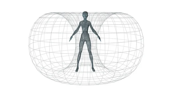 Energy Field Illustration Render Man Woman Spiral Ray — Stock Photo, Image