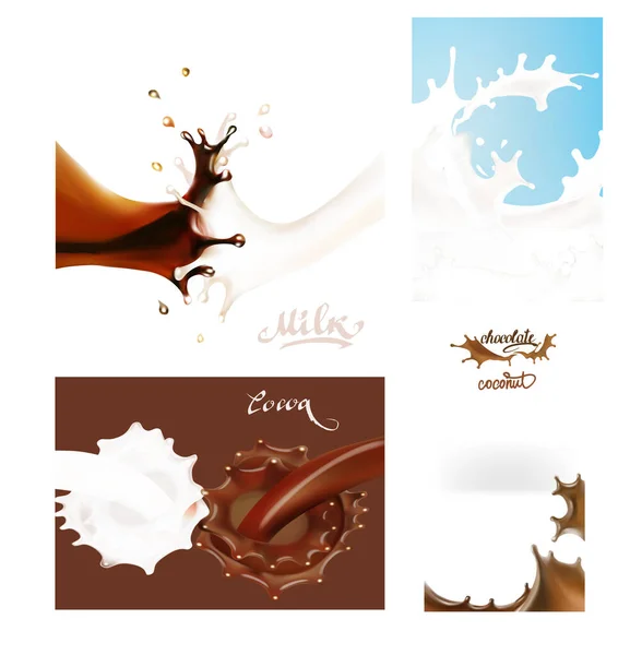 Cacao Chocolat Caramel Bébé Gouttes Illustration Réaliste — Image vectorielle