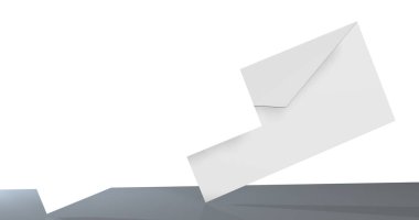 arkaplanda beyaz boş kağıt zarf