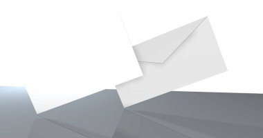 arkaplanda beyaz boş kağıt zarf