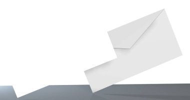 arkaplanda beyaz boş kağıt zarf