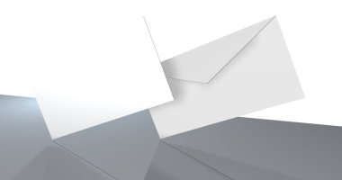 arkaplanda beyaz boş kağıt zarf
