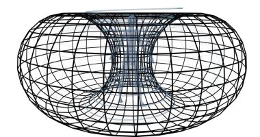 geniş çerçeve ağ 3d görüntüleme beyaz arkaplan üzerinde izole