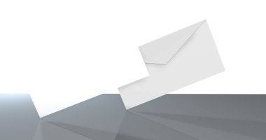 arkaplanda beyaz boş kağıt zarf