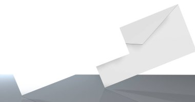 arkaplanda beyaz boş kağıt zarf