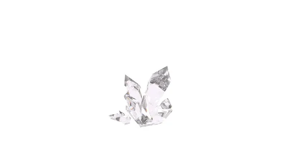 Rendering Crystal Gemstones White — Stock Photo, Image