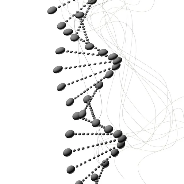 Structuur Van Dna Moleculen Met Stippen Lijnen — Stockfoto