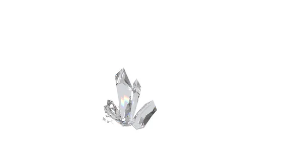 白色の結晶性宝石の3Dレンダリング — ストック写真