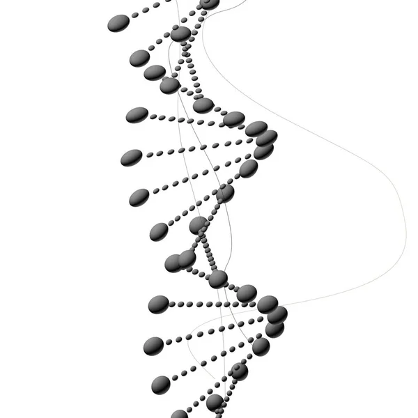 Estrutura Moléculas Dna Com Pontos Linhas — Fotografia de Stock