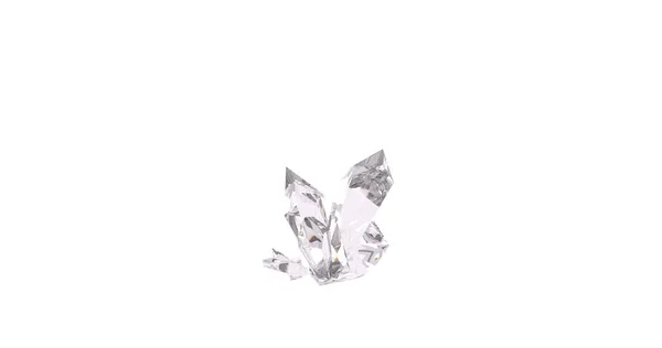 Rendering Crystal Gemstones White — Stock Photo, Image