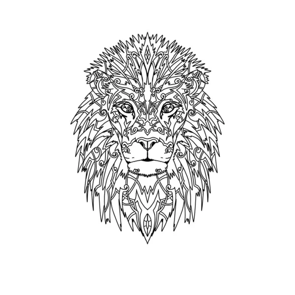 Εικονογράφηση Κεφάλι Τατουάζ Λιοντάρι — Φωτογραφία Αρχείου