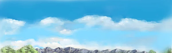 Fondo Cielo Nubes Paisaje Ilustración Textura Banner Impresión Ilustración — Foto de Stock