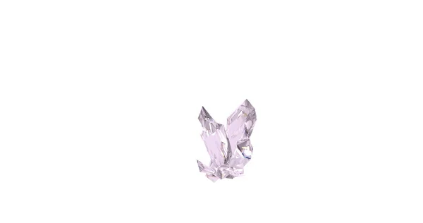 Beyaz Üzerine Kristal Değerli Taşların Boyutlu Canlandırması — Stok fotoğraf