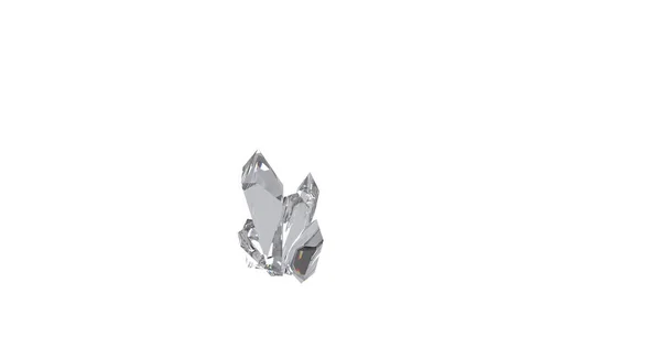 Renderização Cristal Pedras Preciosas Branco — Fotografia de Stock