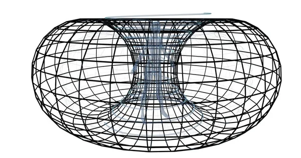 Siatka Druciana Renderowanie Izolowane Białym Tle — Zdjęcie stockowe