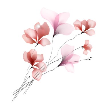 Suluboya çiçekleri şablon çerçeve vignette davet illüstrasyonu