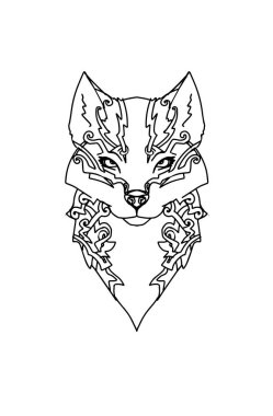 Dövme stili bir hayvanın vektör çizimi 