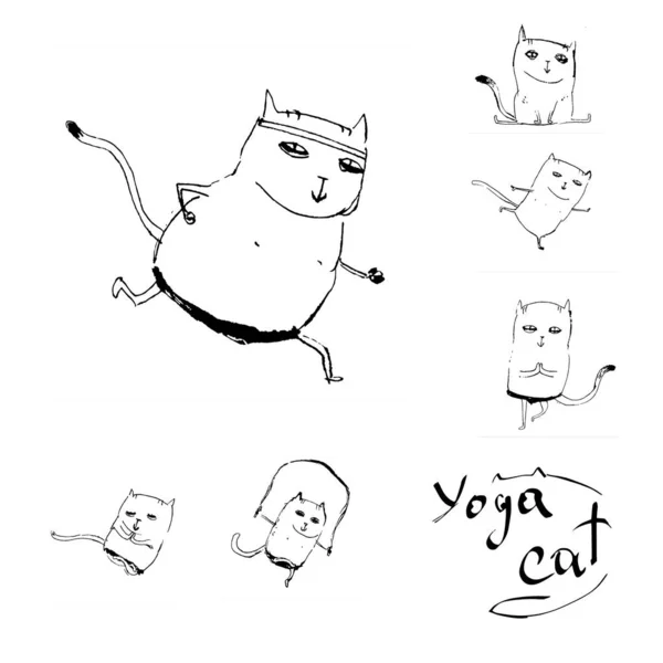 Illustration Vectorielle Chat Yoga — Image vectorielle