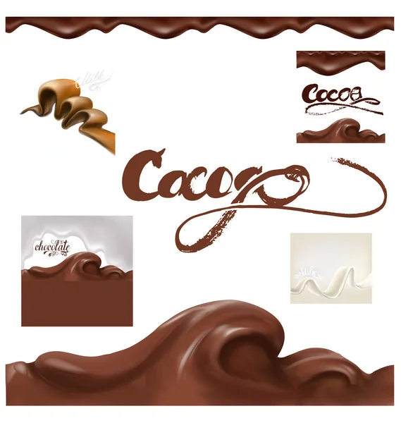 Kakao Spritzt Auf Weißem Hintergrund — Stockfoto