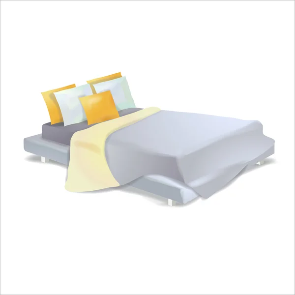 Dormitorio cama, vector — Vector de stock