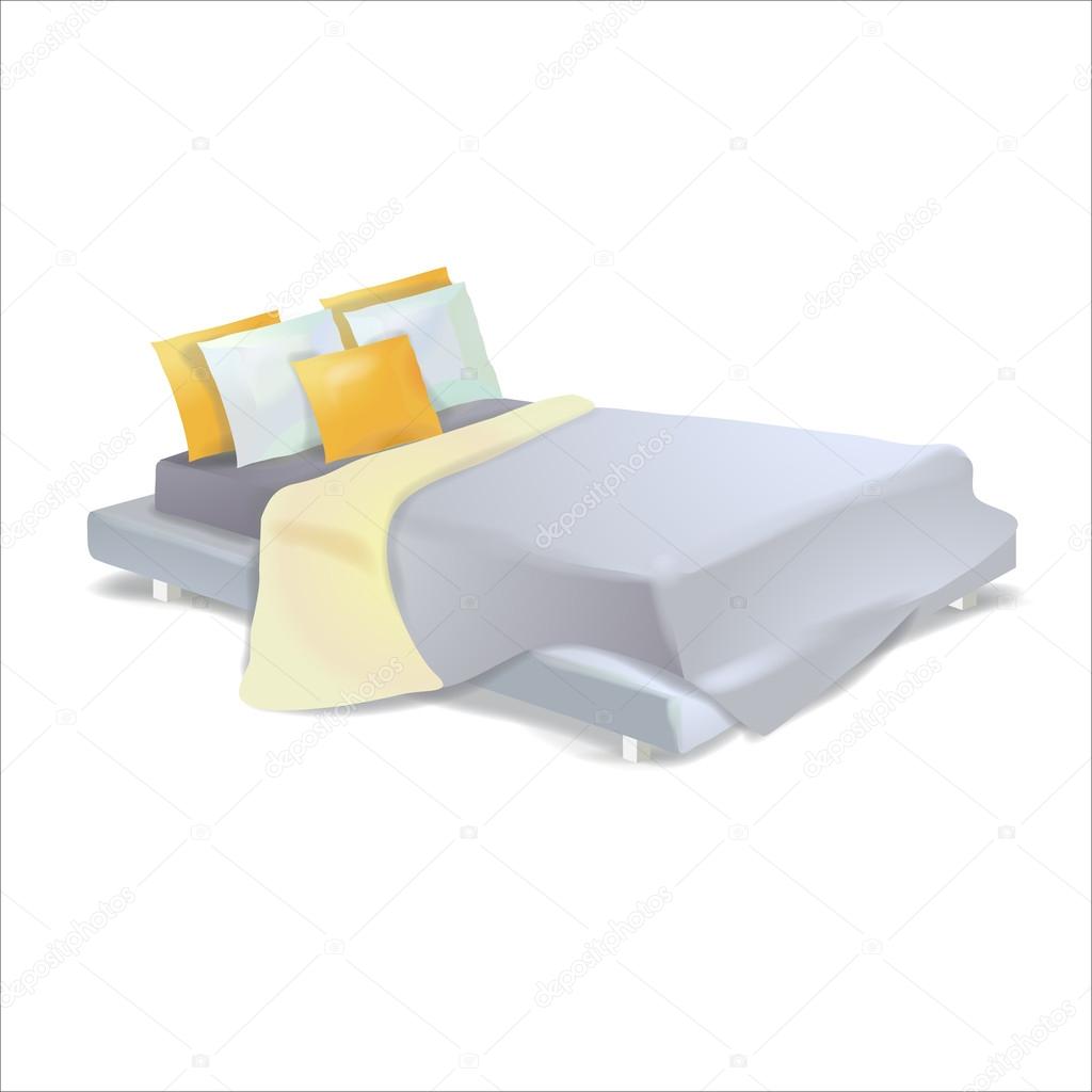 bedroom bed, vector