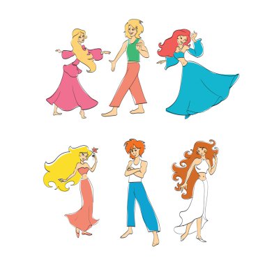 kız çocuklar vektör dans periler