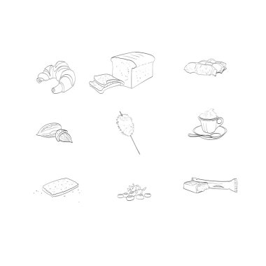 food croissant, bread, bacon