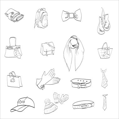 accessories bag gloves vector