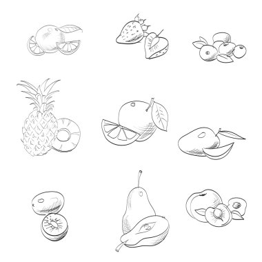 pineapple, orange, pear, kiwi, peaches, apricots, cranberries, s