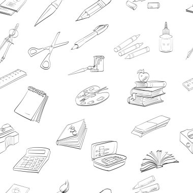 seamless texture school textbook pen notebook vector