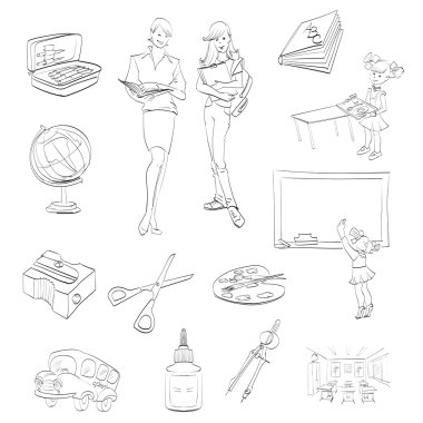 school teacher class objects vector