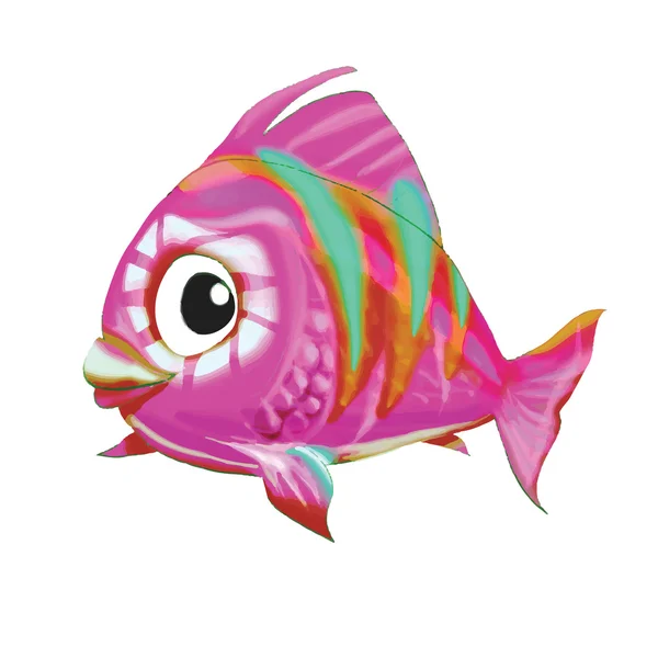 Fish cartoon pink vector — Stock Vector