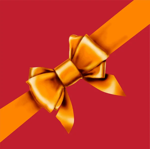Arco naranja cinta regalo vector — Vector de stock
