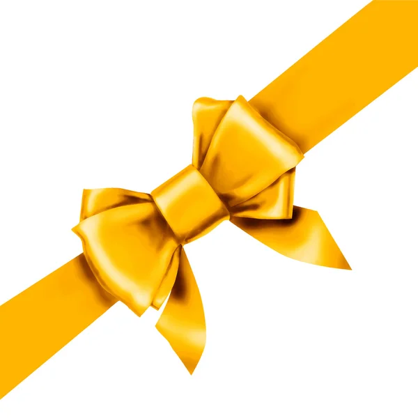 Yellow bow ribbon gift — Stock Vector