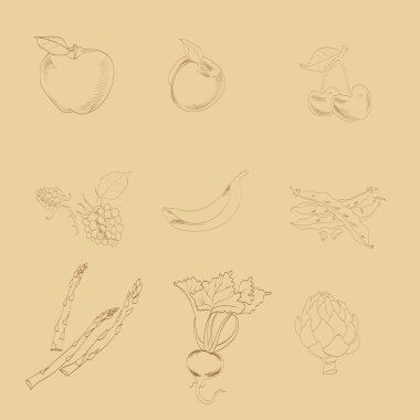 elma kayısı muz kiraz böğürtlen ahududu yeşil fasulye sanat