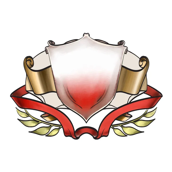 Brasão de armas escudo logotipo modelo, vetor, vintage — Vetor de Stock